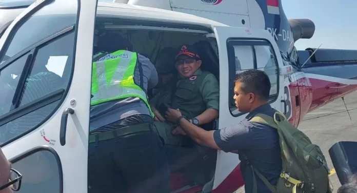 Dengan Helikopter Kepala BNPB Pantau Titik Karhutla di Kalsel