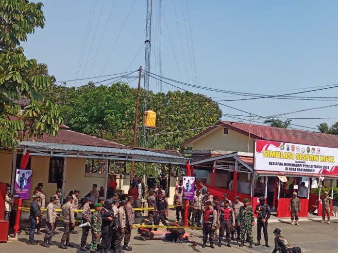 simulasi pengamanan pemilu 2024.