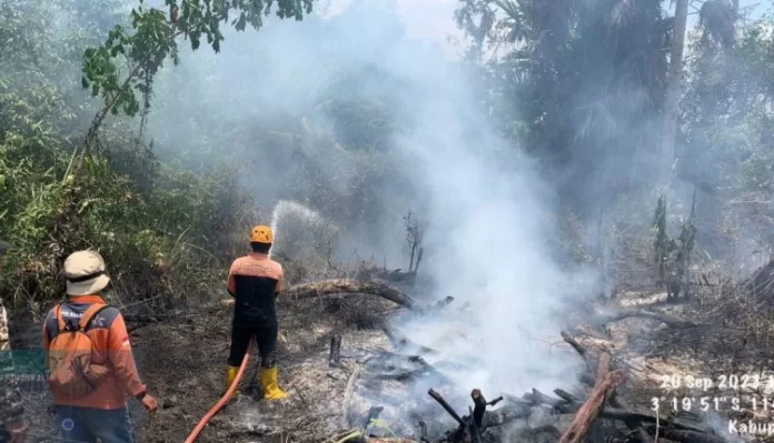 karhutla di Desa Jingah Habang kecamatan karang intan