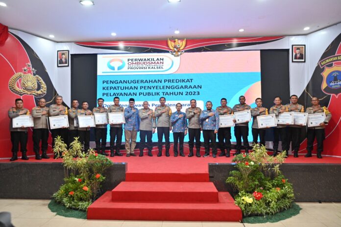 Polres Banjarbaru Terima Penghargaan Predikat Tertinggi dari Ombudsman RI