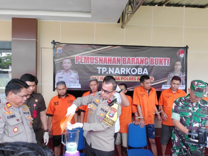 Januari 2024 Polres Banjar Musnahkan 117,92 Gram Sabu-Sabu