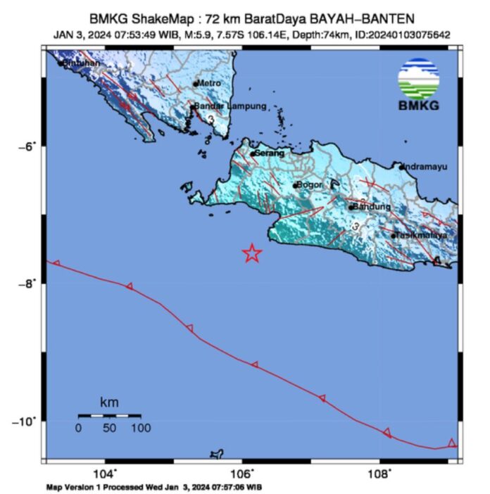 Banten Gempa M5,9 Terasa Sampai Bandung