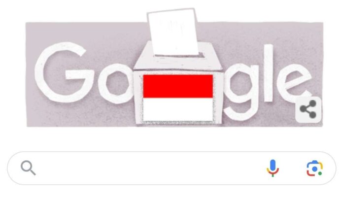 Tampilan Google Doodlle Hari Ini Tema Pemilu di Indonesia