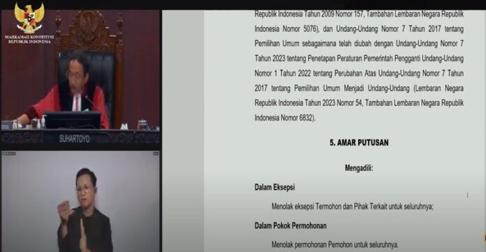 Ketua MK Suhartoyo menolak gugatan AMIN MK menolak gugatan AMIN