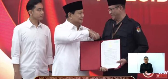 prabowo-gibran terima sk