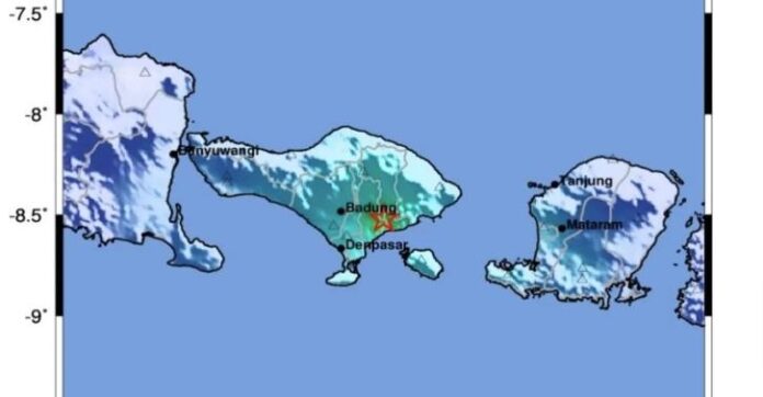 gempa gianyar Kabupaten Gianyar, Bali diguncang gempa