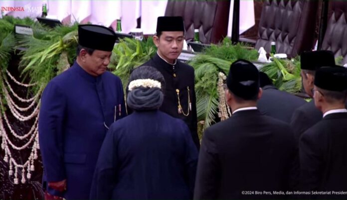 Presiden Prabowo Subiyanto dan Wapres Gibran Rakabuming Raka  dilantik Wapres RI Gibran Rakabuming Raka