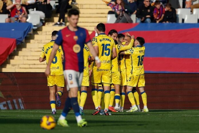 Las Palmas Tundukan Barcelona 2-1 di Estadi Olimpic Lluis Companys