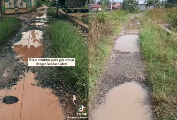 Jalan Desa Pemurus rusak Jalan Desa Pemurus