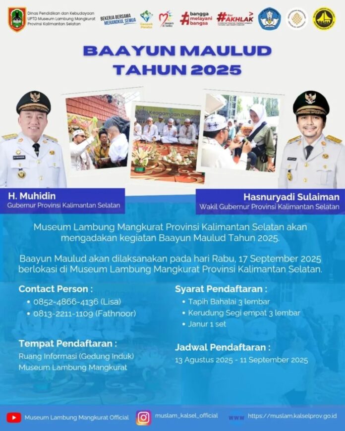 Pemprov Kalsel Buka Pendaftaran Baayun Maulid, Ini Tanggal Pelaksanaannya