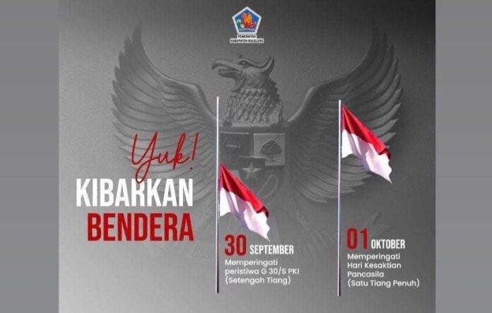 Pemerintah Imbau Pengibaran Bendera Setengah Tiang 30 September