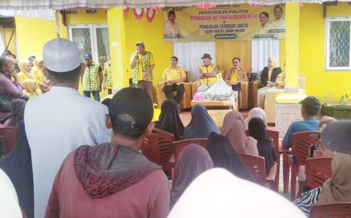 ribuan paket sembako DPD Partai Golkar Kabupaten Banjar bagikanribuan paket sembako