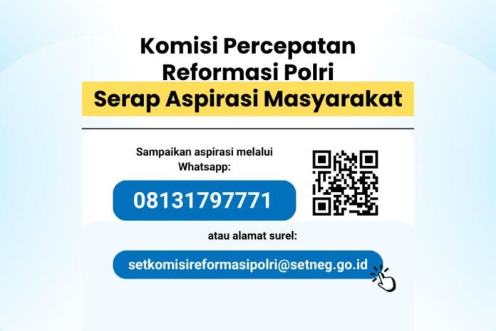Komisi Percepatan Reformasi Polri Buka Saluran Aspirasi Publik Lewat WA dan Surel