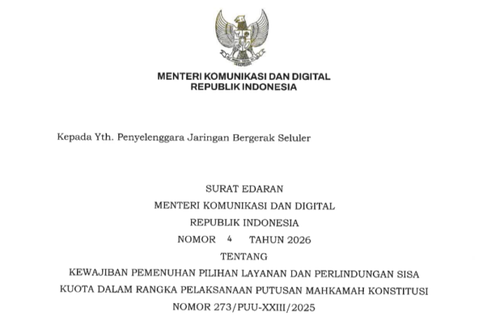 sisa kuota internet